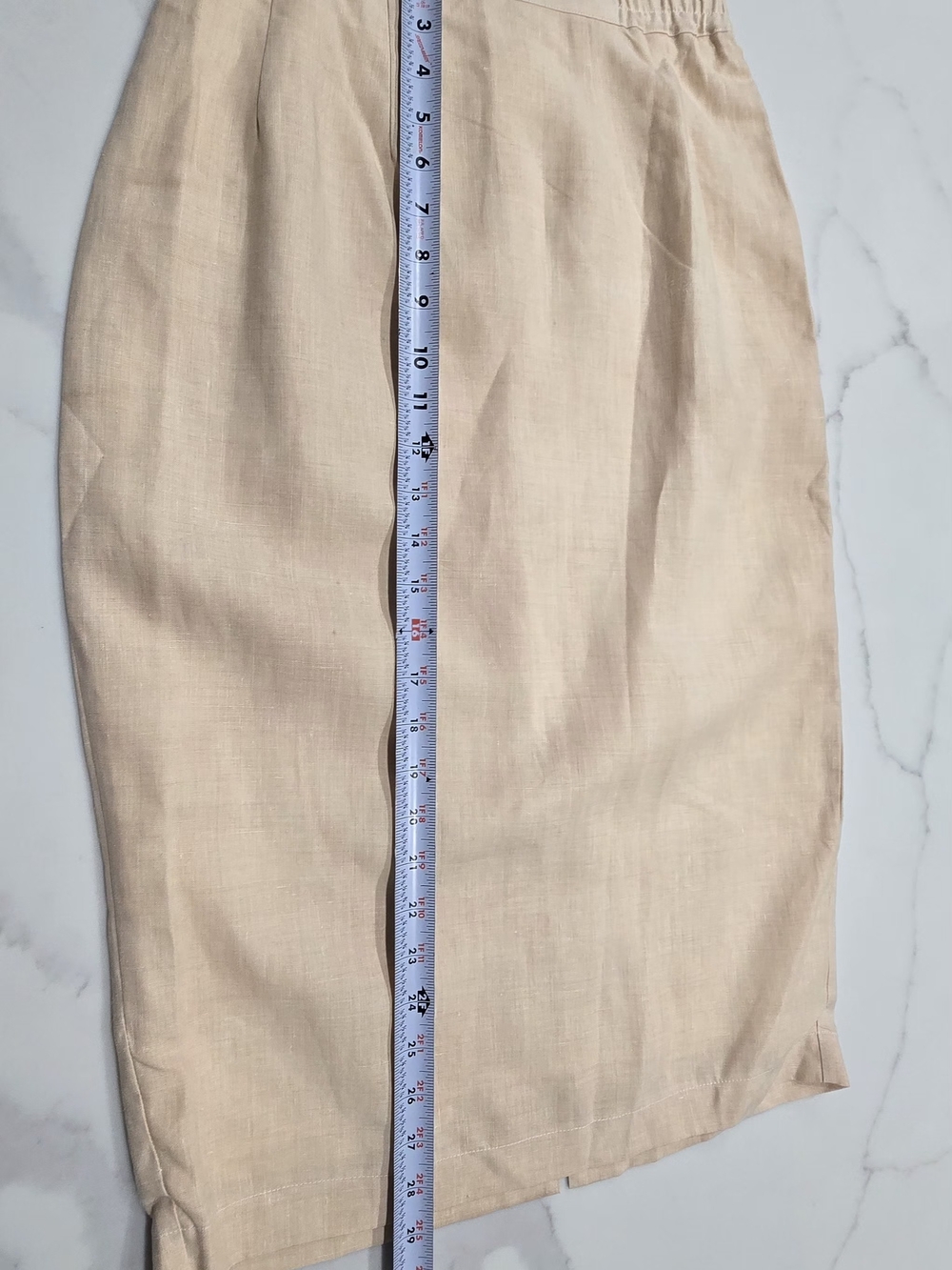 Vintage Ann Gerlin 100% Linen Beaded Skirt Suit Set Tan Stars Hearts Size 6 - Picture 11 of 16